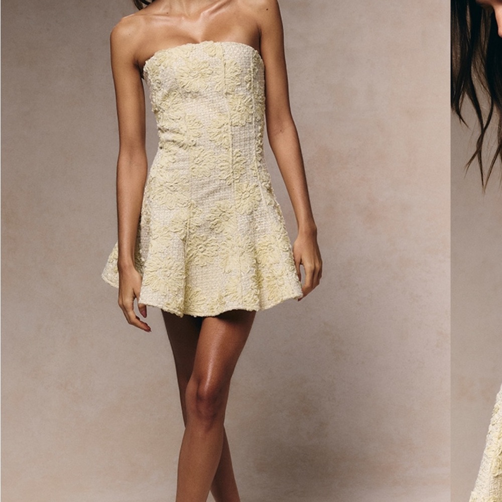PrettyLittleThing Cream Mini Dress
